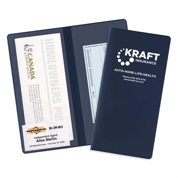 2-pocket policy wallet made of vinyl and measuring 9.31"H x 4.5"W... from ASI 54040 Fey Promo