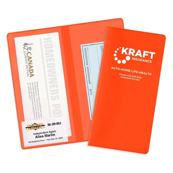 2-pocket policy wallet made of vinyl and measuring 9.31"H x 4.5"W... from ASI 54040 Fey Promo