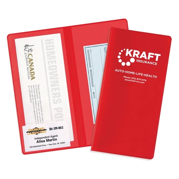 2-pocket policy wallet made of vinyl and measuring 9.31"H x 4.5"W... from ASI 54040 Fey Promo