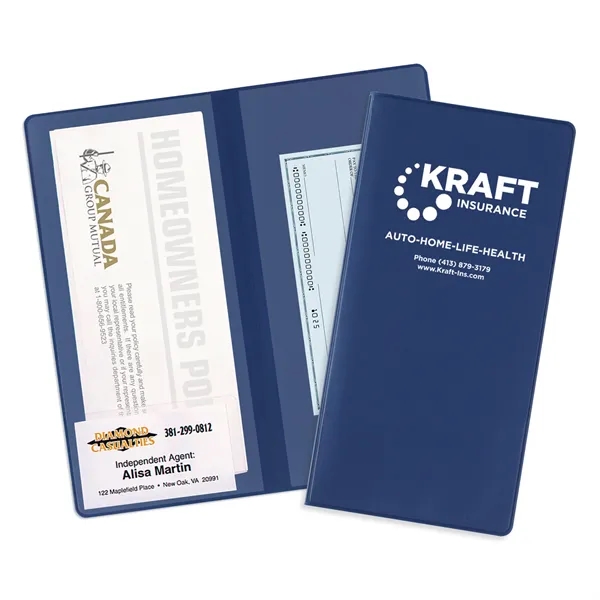 2-pocket policy wallet made of vinyl and measuring 9.31"H x 4.5"W... from ASI 54040 Fey Promo