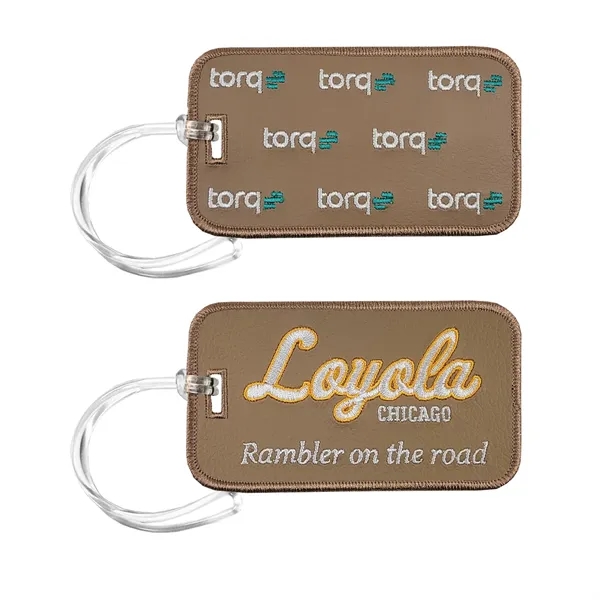 2 1/2" x 4 1/2" luggage tag that's embroidered on one... from ASI 90160 Suntex Industries