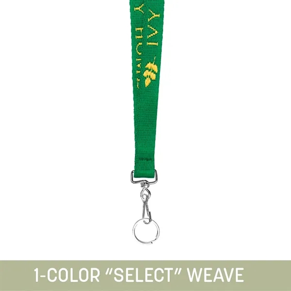 Customizable soft and silky lanyard with nickel-plated hardware includes a 1-color... from ASI 92980 WOV-IN® / Universal Strap/Wov-In Line