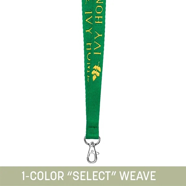 Customizable soft and silky lanyard with nickel-plated hardware includes a 1-color... from ASI 92980 WOV-IN® / Universal Strap/Wov-In Line