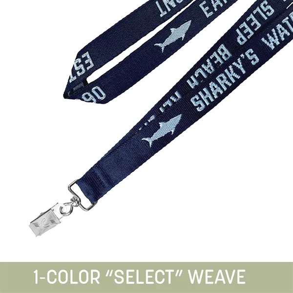 Upgrade promotions with USA-made 1" wide polypropylene lanyard, customizable imprint, vibrant... from ASI 92980 WOV-IN® / Universal Strap/Wov-In Line