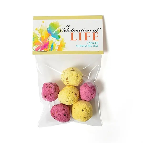 Wildflower seed bomb, 6 cello pack.... from ASI 40646 Bloomin Promotions / Bloomin' Promotions™
