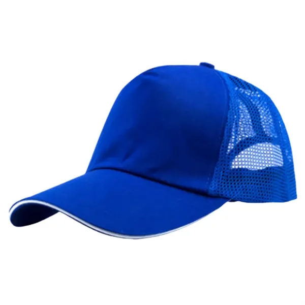 5 panel cotton mesh baseball cap with 1 color silkscreen on... from ASI 37218 Athena Promo (tm)