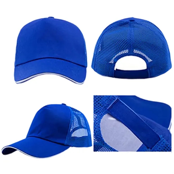 5 panel cotton mesh baseball cap with 1 color silkscreen on... from ASI 37218 Athena Promo (tm)