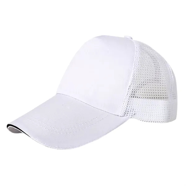 5 panel cotton mesh baseball cap with 1 color silkscreen on... from ASI 37218 Athena Promo (tm)