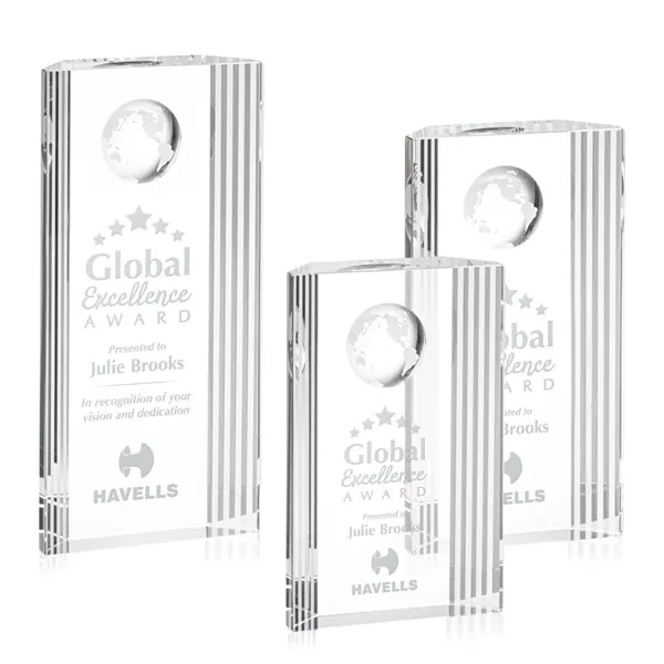 This ridged tower features a globe emblem, symbolic for world class... from ASI 84592 St Regis Group / St Regis