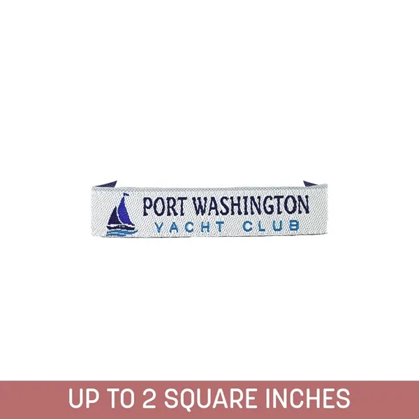 Durable end fold woven label made from 100% polyester, perfect for... from ASI 92980 WOV-IN® / Universal Strap/Wov-In Line