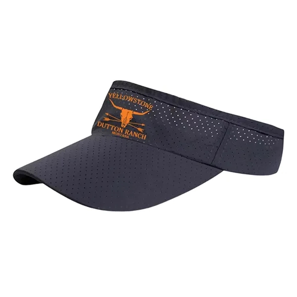 Adjustable quick dry polyester visor cap with 1 color silkscreen on... from ASI 37218 Athena Promo (tm)
