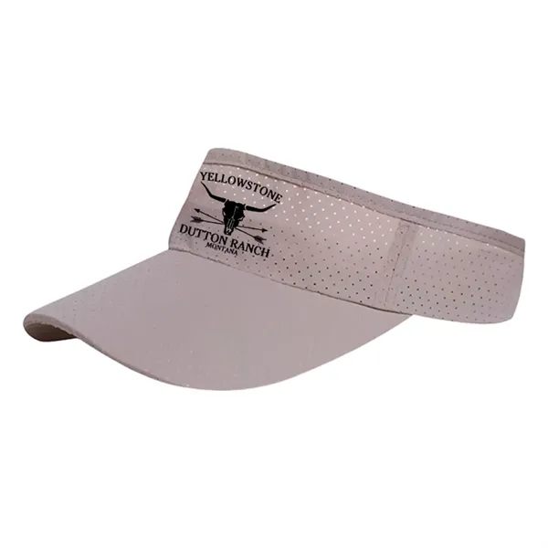 Adjustable quick dry polyester visor cap with 1 color silkscreen on... from ASI 37218 Athena Promo (tm)