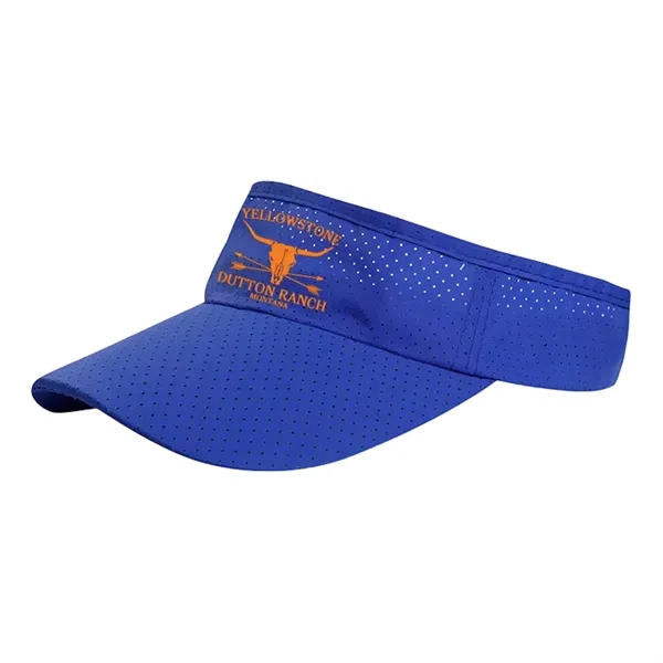 Adjustable quick dry polyester visor cap with 1 color silkscreen on... from ASI 37218 Athena Promo (tm)