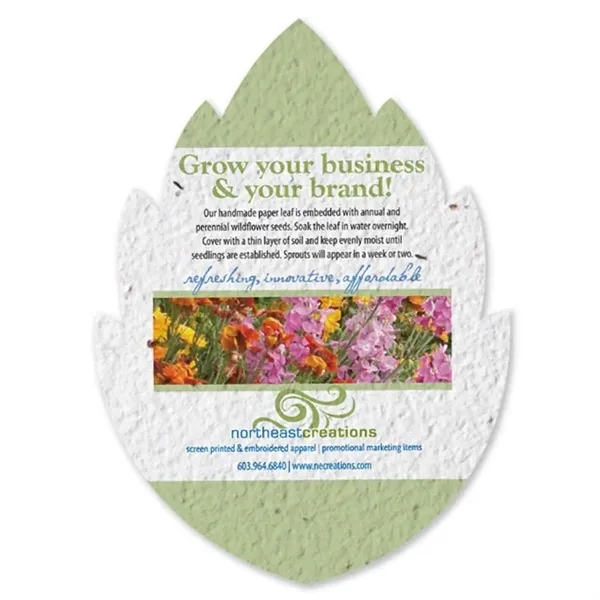 Seed Paper Shape Card, Leaf... from ASI 40646 Bloomin Promotions / Bloomin' Promotions™