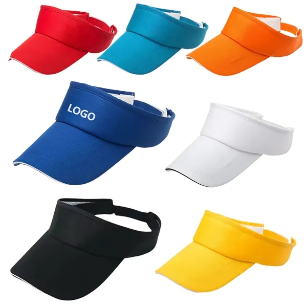 Adjustable cotton sun visor cap with 1 color silkscreen on 1... from ASI 37218 Athena Promo (tm)