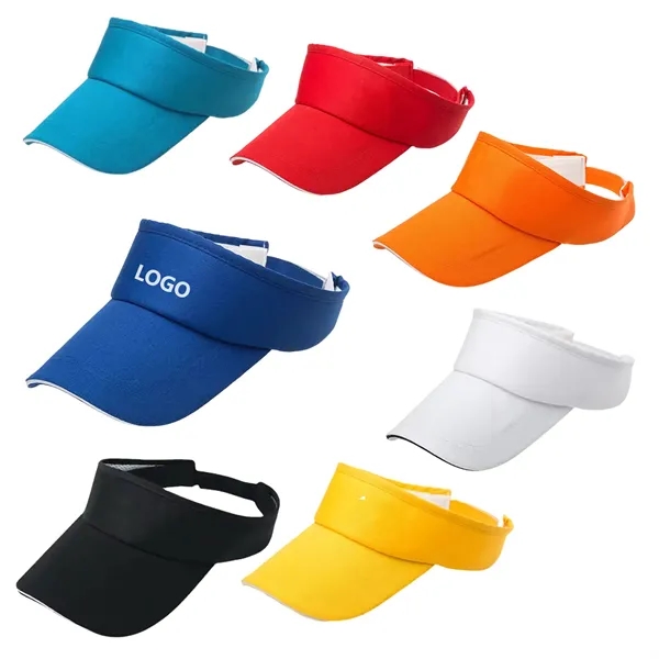 Adjustable polyester sun visor cap with 1 color silkscreen on 1... from ASI 37218 Athena Promo (tm)