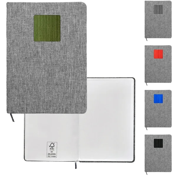 Heathered Recycled Notebook with Metal Accent... from ASI 30208 A P Specialties / AP Specialties