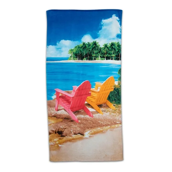 30" x 60" cotton fiber reactive beach towel with full color... from ASI 68507 The Magnet Group