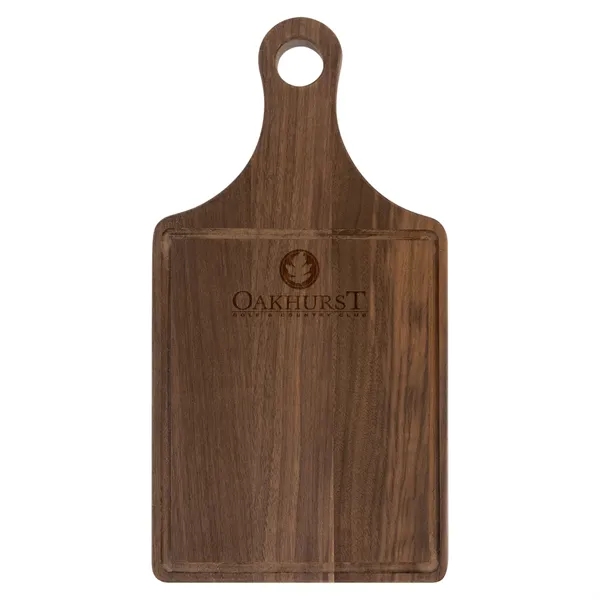 13.5" x 7" Walnut paddle shaped cutting board with juice grooves.... from ASI 74601 Calico