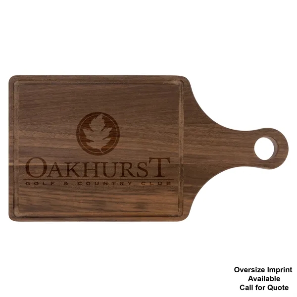 13.5" x 7" Walnut paddle shaped cutting board with juice grooves.... from ASI 74601 Calico