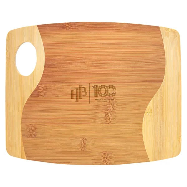 13.75" x 11" x 5/16" two-tone bamboo wood cutting board with... from ASI 74601 Calico