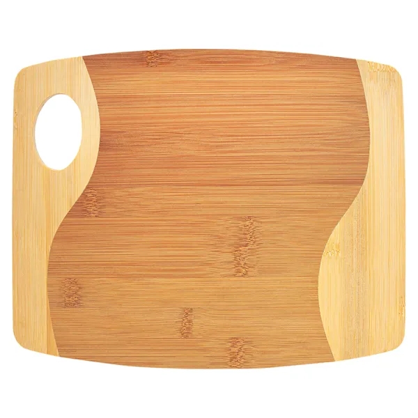 13.75" x 11" x 5/16" two-tone bamboo wood cutting board with... from ASI 74601 Calico