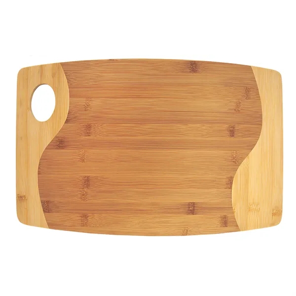 17.75" x 11.75" x 5/16" two-tone bamboo wood cutting board with... from ASI 74601 Calico