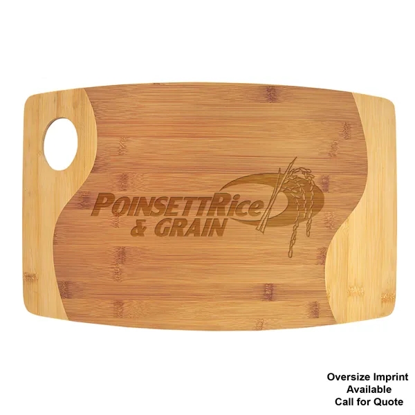 17.75" x 11.75" x 5/16" two-tone bamboo wood cutting board with... from ASI 74601 Calico