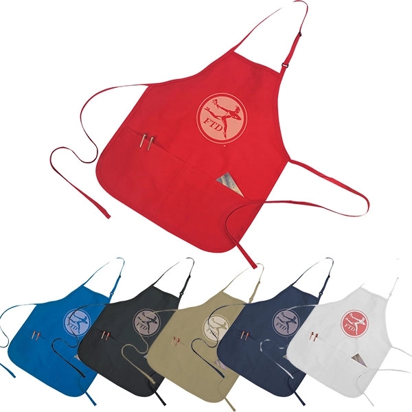 20"W x 24"H polyester cotton adjustable apron with two pockets and... from ASI 39820 Opusline (Benmex) / Opus Line