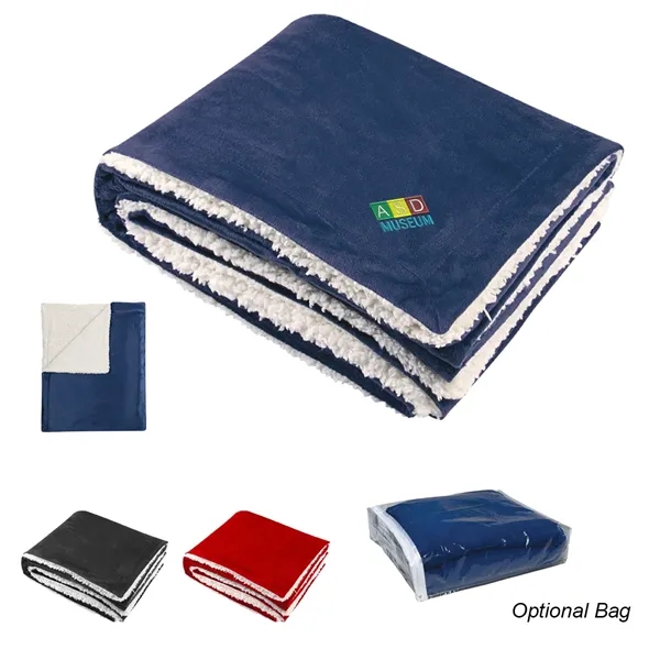 Sherpa blanket, 60" x 50", 100% polyester fleece.... from ASI 61125 Hit Promotional Products / Hit®