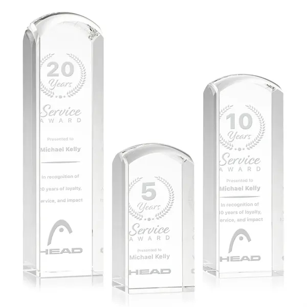 Tall and sleek optical crystal award with smooth rounded top.... from ASI 84592 St Regis Group / St Regis