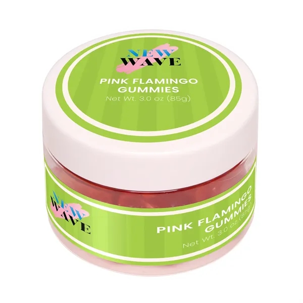 3 oz small jar of pink flamingo-shaped gummies.... from ASI 61966 HPG / SugarSpot