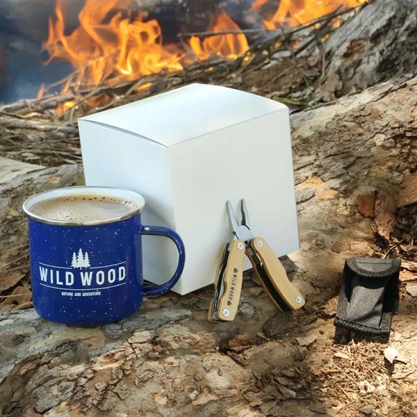 A kit that includes a classic enamel mug with a versatile... from ASI 61966 HPG / Best Promotions USA