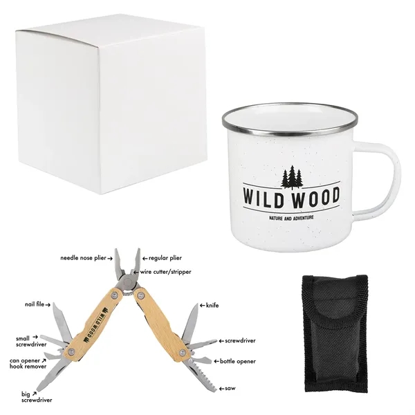 A kit that includes a classic enamel mug with a versatile... from ASI 61966 HPG / Best Promotions USA