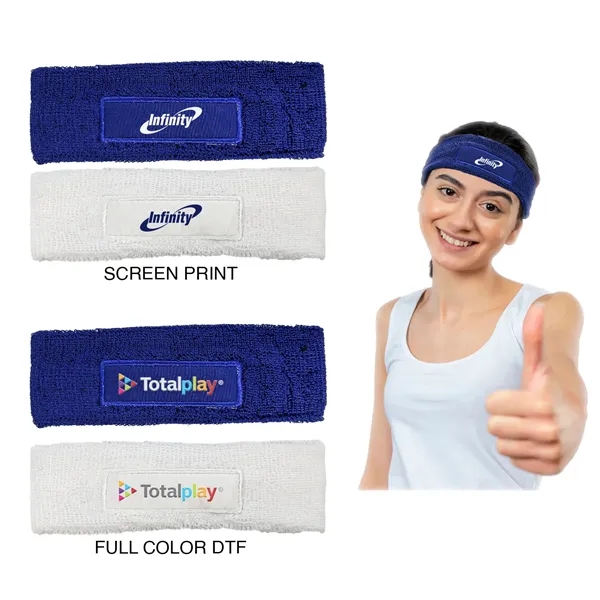 This polyester sweatband has some stretch for a one size fits... from ASI 52710 Lincoln Line