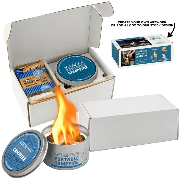 This portable campfire with custom box is reusable w/ 3-5 hours... from ASI 71685 Midnite Snax®