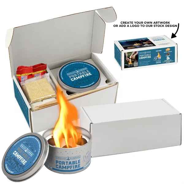 This portable campfire with custom box is reusable w/ 3-5 hours... from ASI 71685 Midnite Snax®