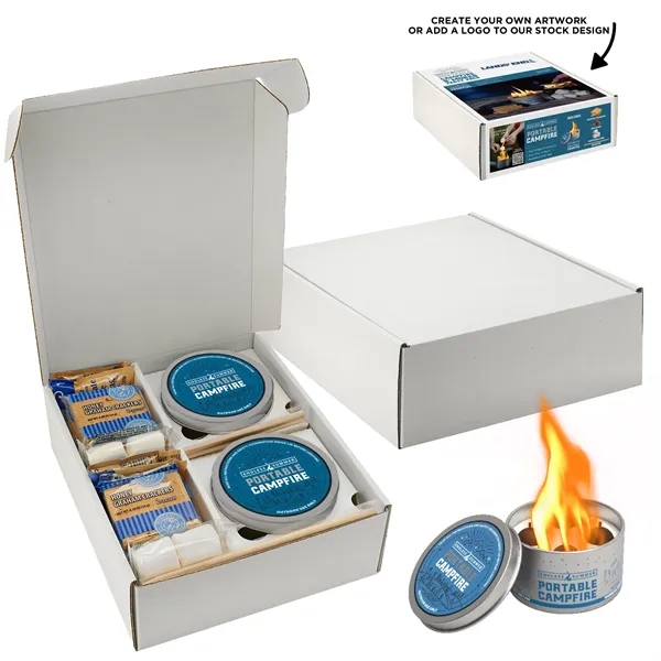 This portable campfire with custom box is reusable w/ 3-5 hours... from ASI 71685 Midnite Snax®