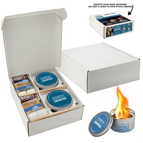 This portable campfire with custom box is reusable w/ 3-5 hours... from ASI 71685 Midnite Snax®