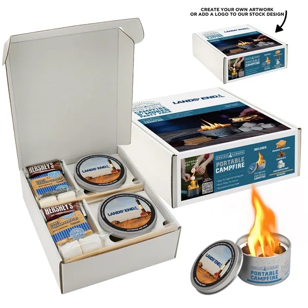 This portable campfire with custom box is reusable w/ 3-5 hours... from ASI 71685 Midnite Snax®