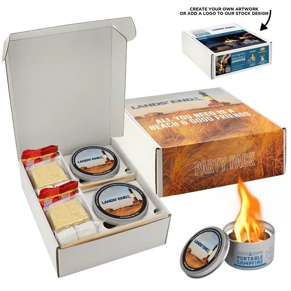 This portable campfire with custom box is reusable w/ 3-5 hours... from ASI 71685 Midnite Snax®