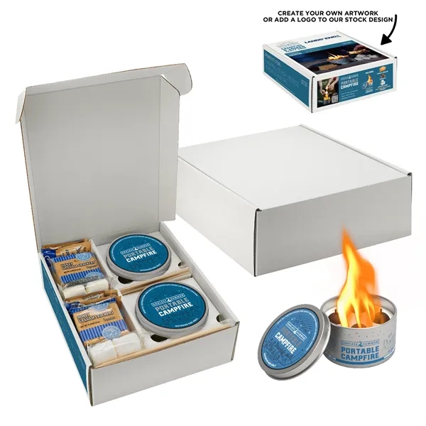 This portable campfire with custom box is reusable w/ 3-5 hours... from ASI 71685 Midnite Snax®
