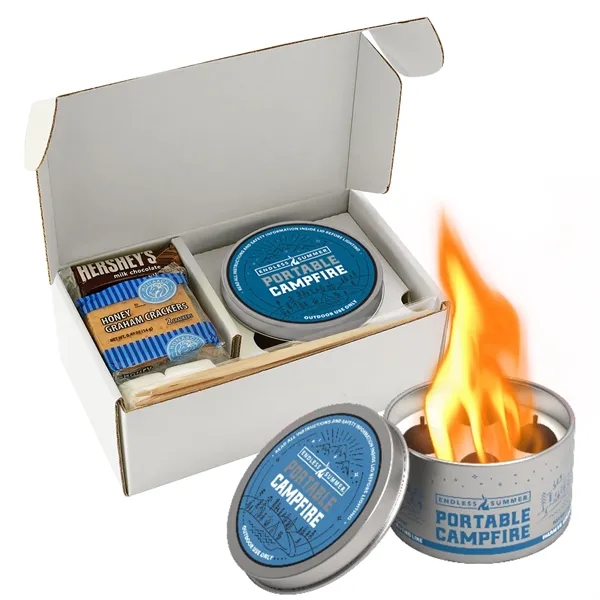This portable campfire with custom box is reusable w/ 3-5 hours... from ASI 71685 Midnite Snax®