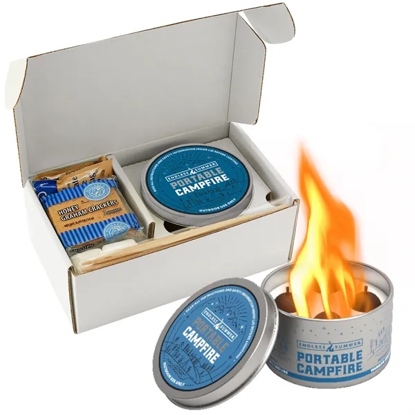 This portable campfire with custom box is reusable w/ 3-5 hours... from ASI 71685 Midnite Snax®