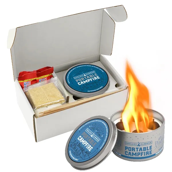 This portable campfire with custom box is reusable w/ 3-5 hours... from ASI 71685 Midnite Snax®