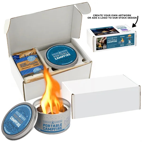 This portable campfire with custom box is reusable w/ 3-5 hours... from ASI 71685 Midnite Snax®
