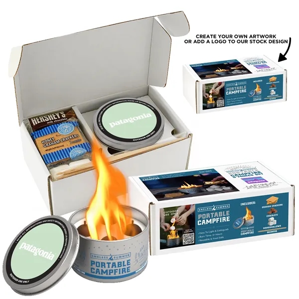 This portable campfire with custom box is reusable w/ 3-5 hours... from ASI 71685 Midnite Snax®