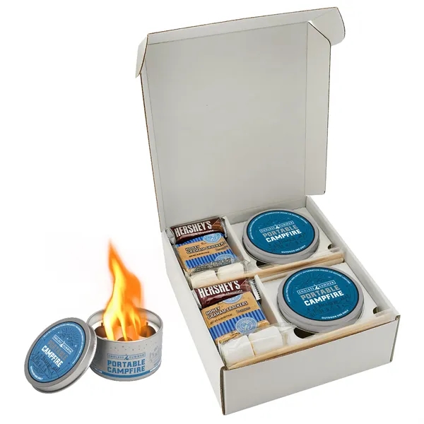 The portable campfire with custom box is reusable w/ 3-5 hours... from ASI 71685 Midnite Snax®