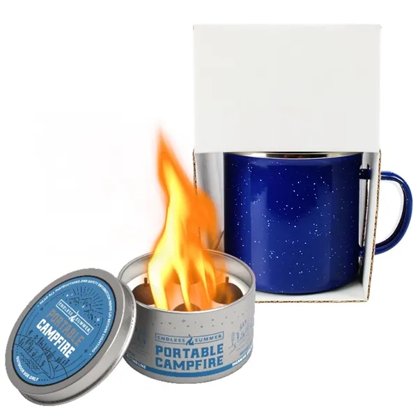 16 oz Speckled camping mug with portable campfire.... from ASI 71685 Midnite Snax® / Promo Revolution