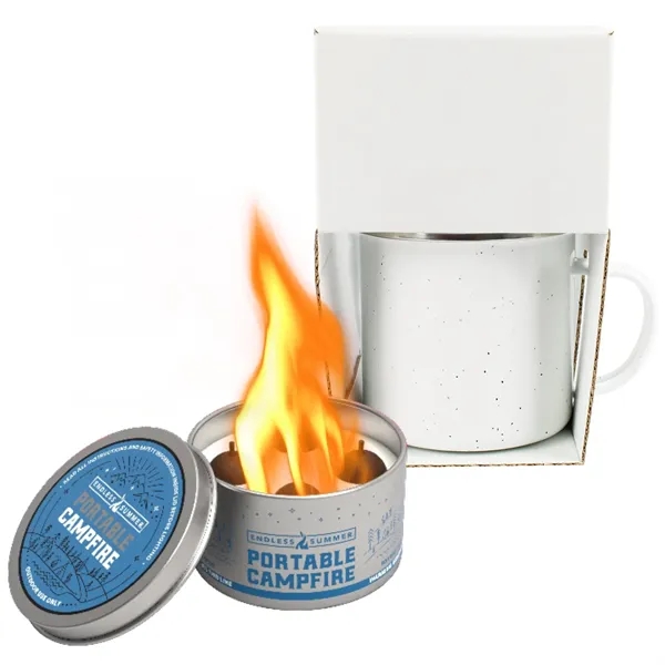 16 oz Speckled camping mug with portable campfire.... from ASI 71685 Midnite Snax® / Promo Revolution